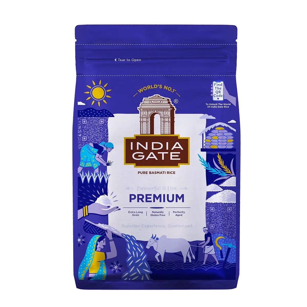 India Gate 1 kg Premium Extra long Basmati Rice